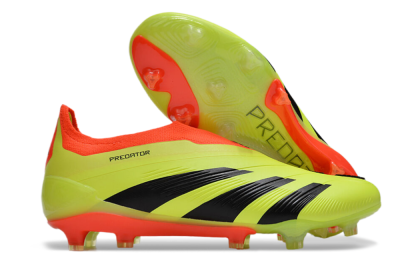 Men's Adidas Predator Accuracy+ Laceless FG Football Boots - Yellow/Black/Orange