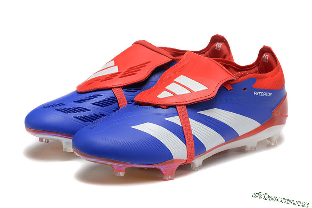 Men's Adidas Predator Elite Foldover Tongue FG Football Boots - Blue/White/Red 9
