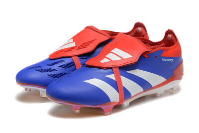 Men's Adidas Predator Elite Foldover Tongue FG Football Boots - Blue/White/Red