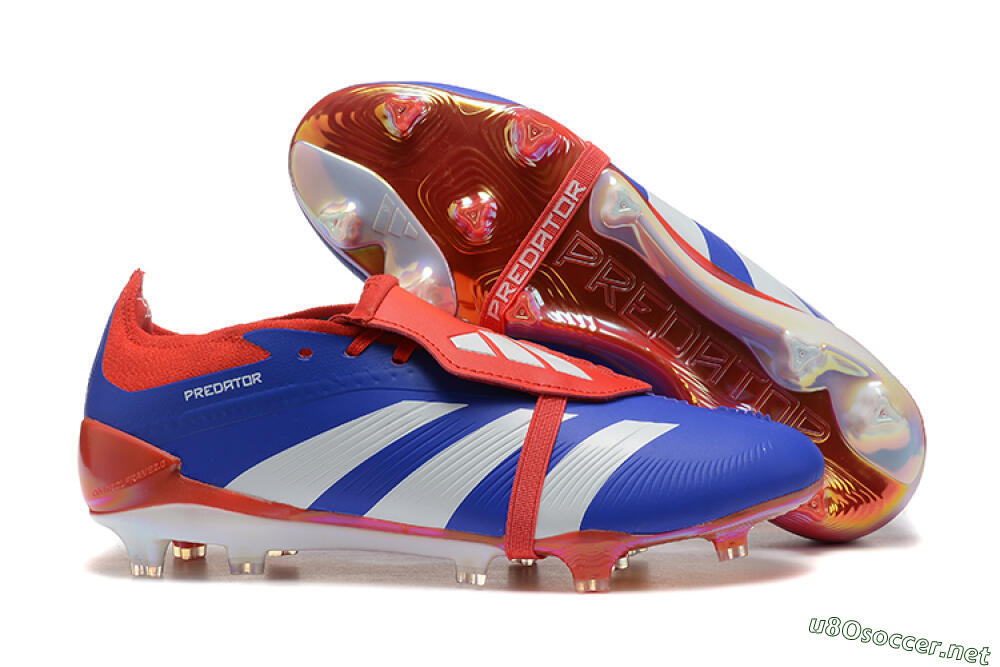 Men's Adidas Predator Elite Foldover Tongue FG Football Boots - Blue/White/Red 2