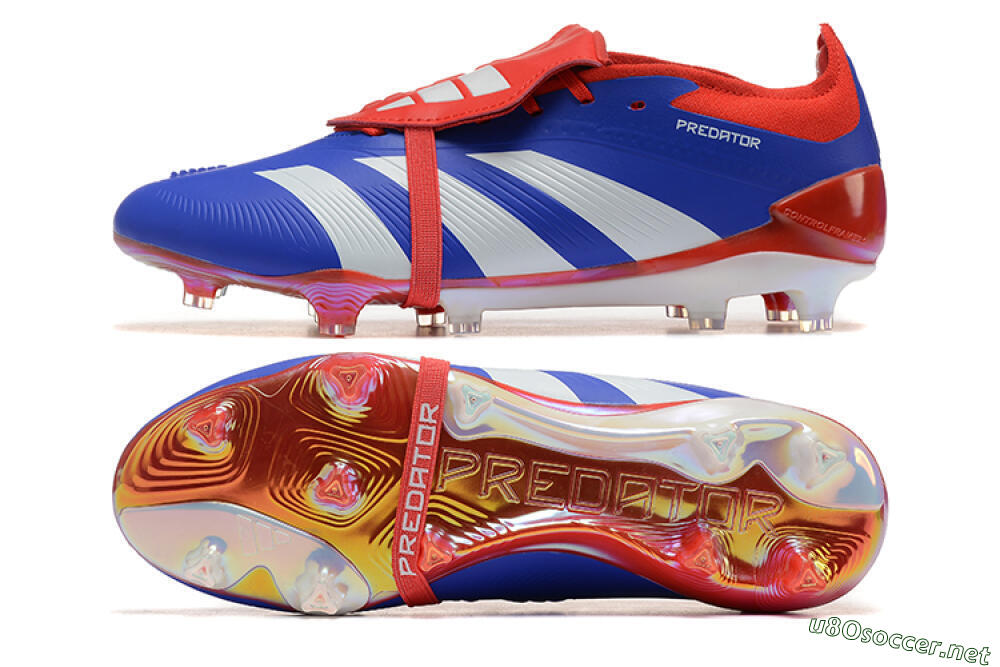 Men's Adidas Predator Elite Foldover Tongue FG Football Boots - Blue/White/Red 1