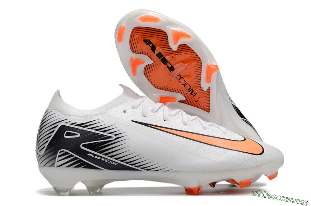 Men's Nike Air Zoom Mercurial Vapor 16 Elite FG Football Boots - White/Orange/Black 2