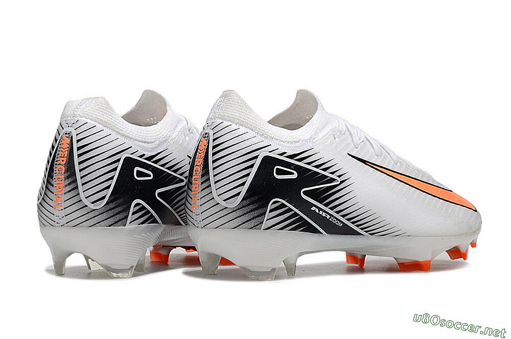 Men's Nike Air Zoom Mercurial Vapor 16 Elite FG Football Boots - White/Orange/Black 6