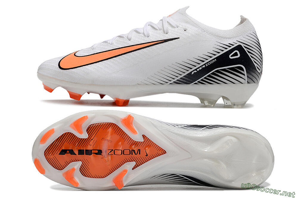 Men's Nike Air Zoom Mercurial Vapor 16 Elite FG Football Boots - White/Orange/Black 1