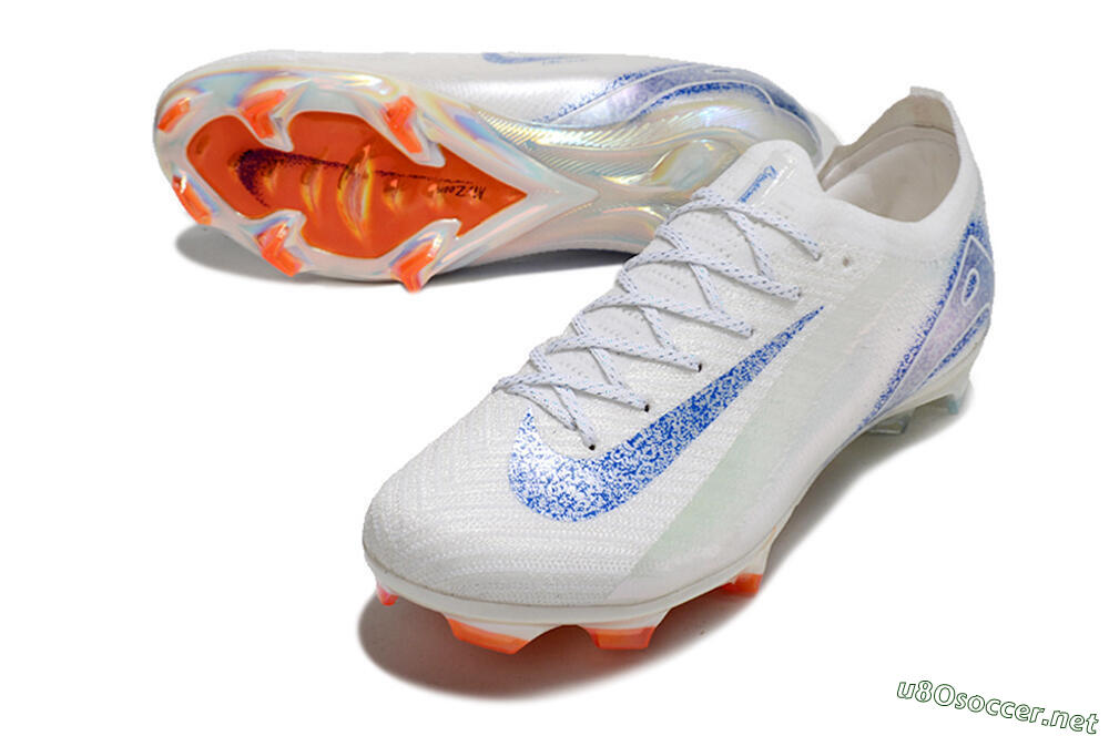 Men's Nike Air Zoom Mercurial Vapor 16 Elite FG Football Boots - White/Silver/Blue/Orange 3