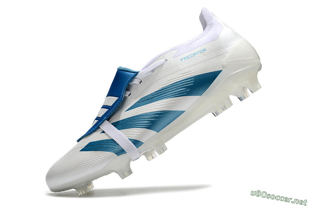 Men's Adidas Predator Elite Foldover Tongue FG Football Boots - White/Blue 5