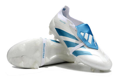 Men's Adidas Predator Elite Foldover Tongue FG Football Boots - White/Blue