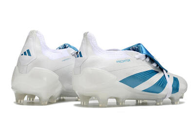 Men's Adidas Predator Elite Foldover Tongue FG Football Boots - White/Blue