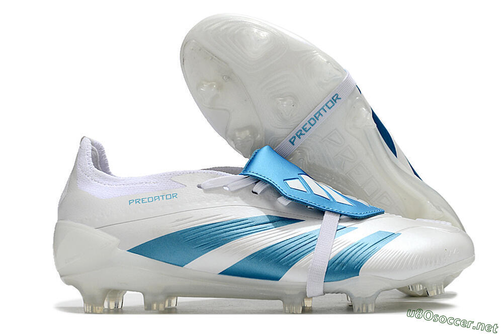 Men's Adidas Predator Elite Foldover Tongue FG Football Boots - White/Blue 2