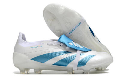 Men's Adidas Predator Elite Foldover Tongue FG Football Boots - White/Blue