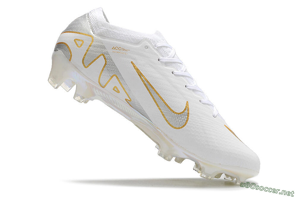 Men's Nike Air Zoom Mercurial Vapor 15 Elite FG Football Boots - White/Silver/Gold 4