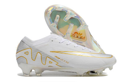 Men's Nike Air Zoom Mercurial Vapor 15 Elite FG Football Boots - White/Silver/Gold