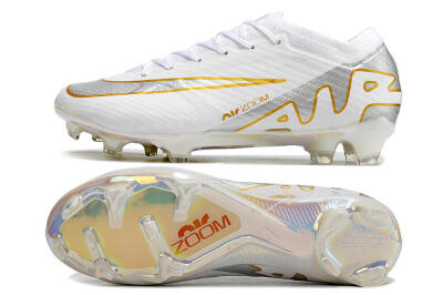 Men's Nike Air Zoom Mercurial Vapor 15 Elite FG Football Boots - White/Silver/Gold