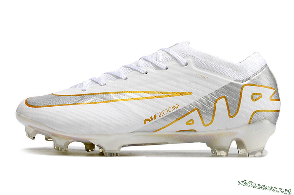 Men's Nike Air Zoom Mercurial Vapor 15 Elite FG Football Boots - White/Silver/Gold 0