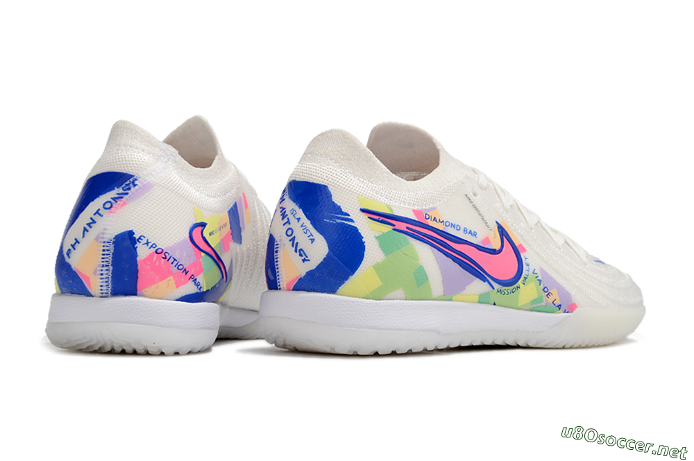 Men's Nike Phantom GX 2 Elite IC Football Shoes - White/Blue/Pink/Yellow 6