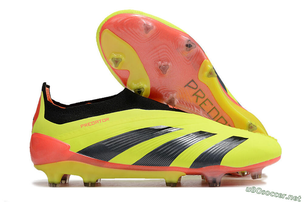 Men's Adidas Predator Accuracy+ Laceless FG Football Boots - Yellow/Black/Orange 2