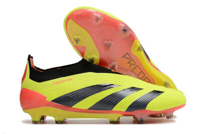 Men's Adidas Predator Accuracy+ Laceless FG Football Boots - Yellow/Black/Orange