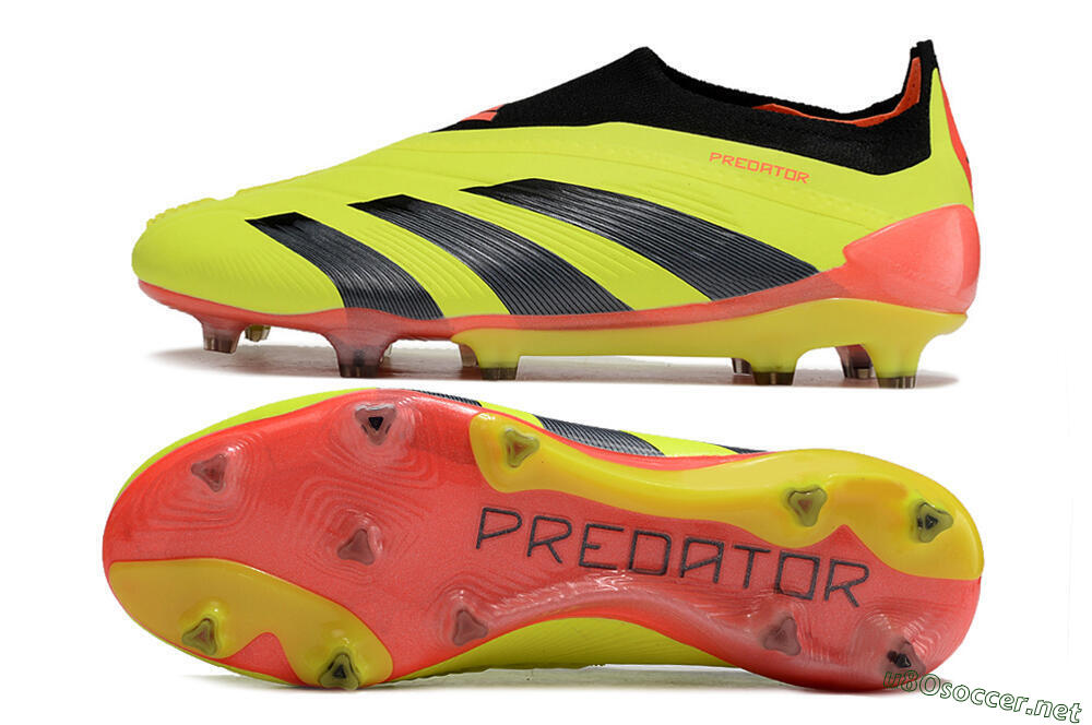 Men's Adidas Predator Accuracy+ Laceless FG Football Boots - Yellow/Black/Orange 1