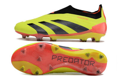 Men's Adidas Predator Accuracy+ Laceless FG Football Boots - Yellow/Black/Orange