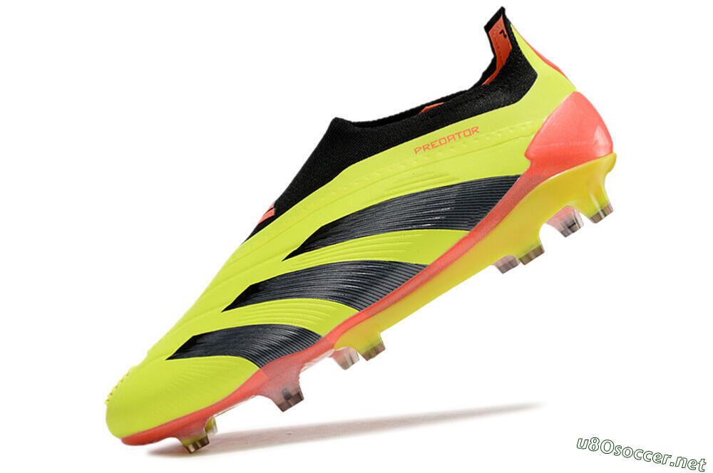 Men's Adidas Predator Accuracy+ Laceless FG Football Boots - Yellow/Black/Orange 5