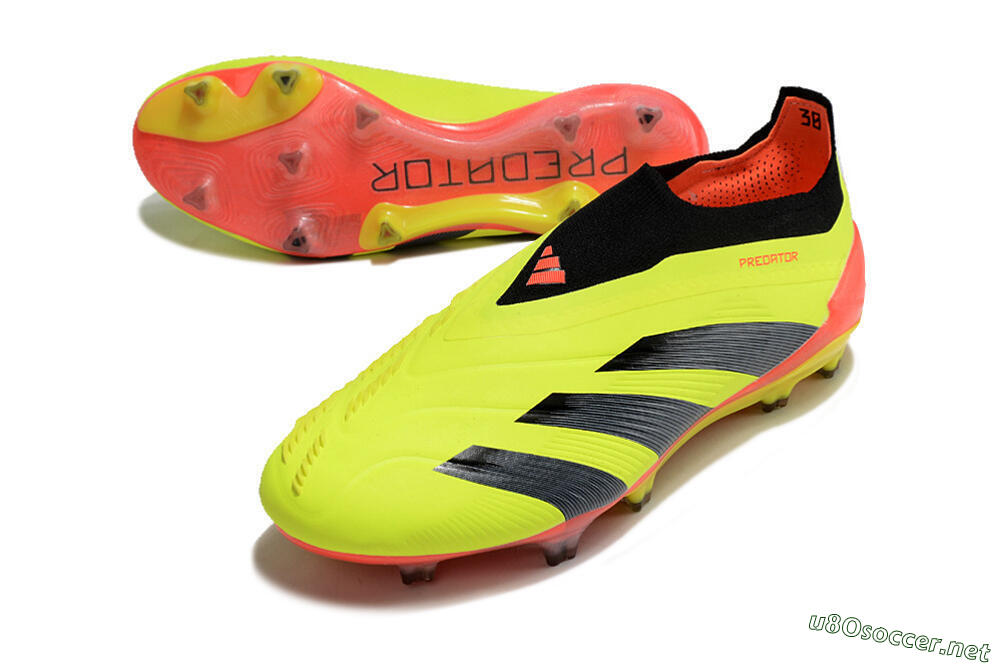 Men's Adidas Predator Accuracy+ Laceless FG Football Boots - Yellow/Black/Orange 3