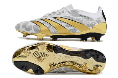 Men's Adidas Predator Elite FG Football Boots - White/Grey/Gold