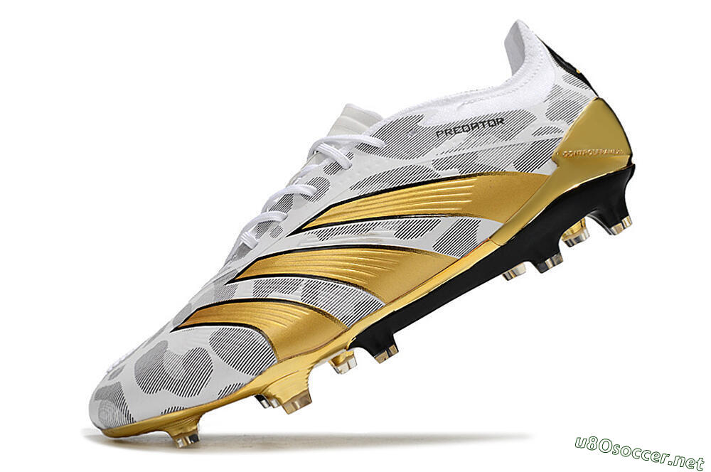 Men's Adidas Predator Elite FG Football Boots - White/Grey/Gold 5