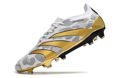 Men's Adidas Predator Elite FG Football Boots - White/Grey/Gold