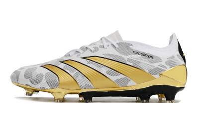 Men's Adidas Predator Elite FG Football Boots - White/Grey/Gold