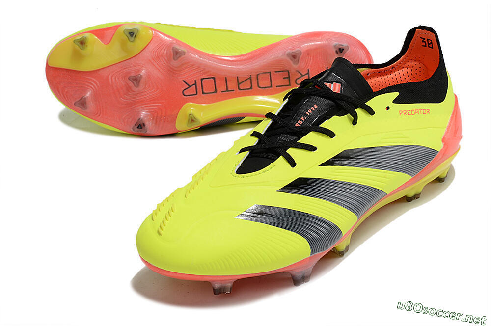 Men's Adidas Predator Elite FG Football Boots - Yellow/Black/Orange 3