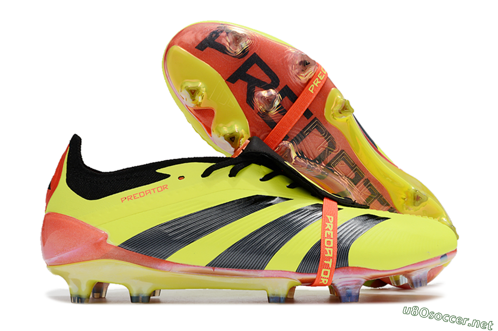 Men's Adidas Predator Elite Foldover Tongue FG Football Boots - Yellow/Black/Orange 2