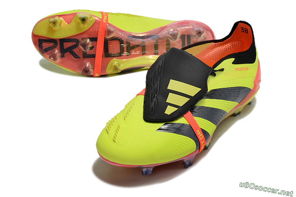 Men's Adidas Predator Elite Foldover Tongue FG Football Boots - Yellow/Black/Orange 3