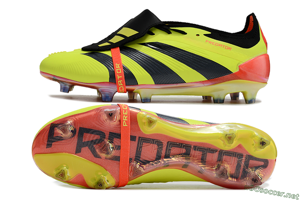 Men's Adidas Predator Elite Foldover Tongue FG Football Boots - Yellow/Black/Orange 1