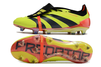 Men's Adidas Predator Elite Foldover Tongue FG Football Boots - Yellow/Black/Orange