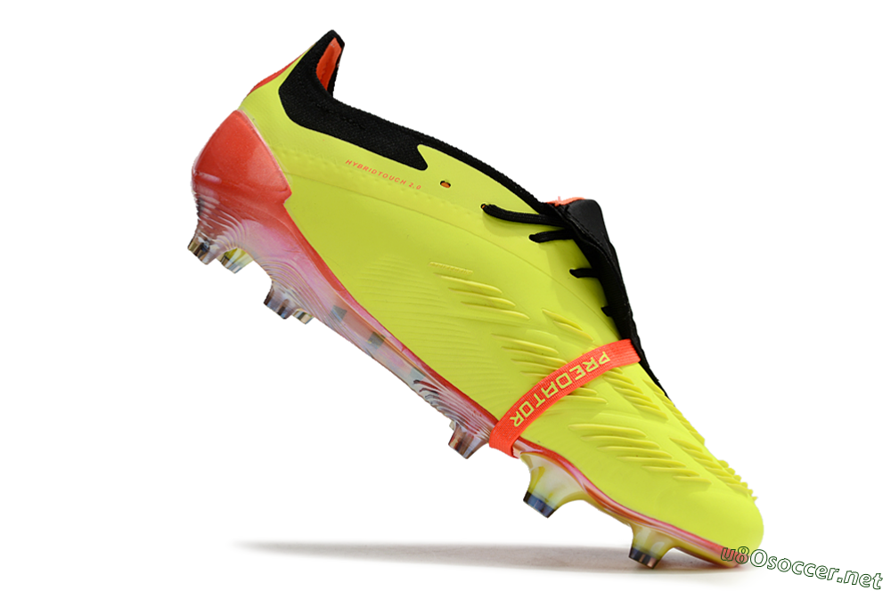 Men's Adidas Predator Elite Foldover Tongue FG Football Boots - Yellow/Black/Orange 6