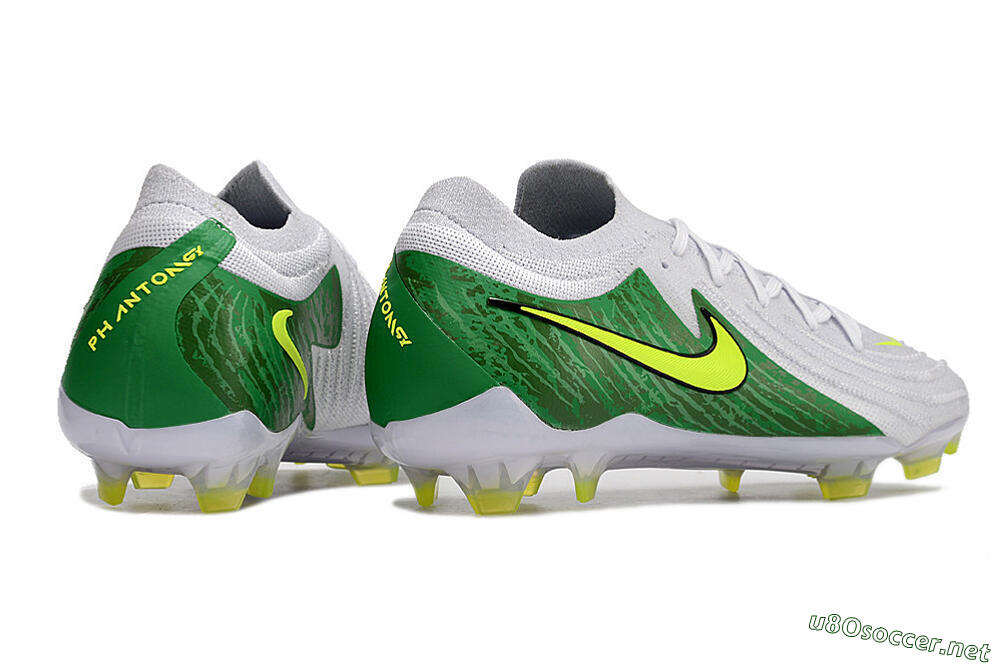 Men's Nike Phantom Luna Elite NU FG Football Boots - White/Green/Yellow 6