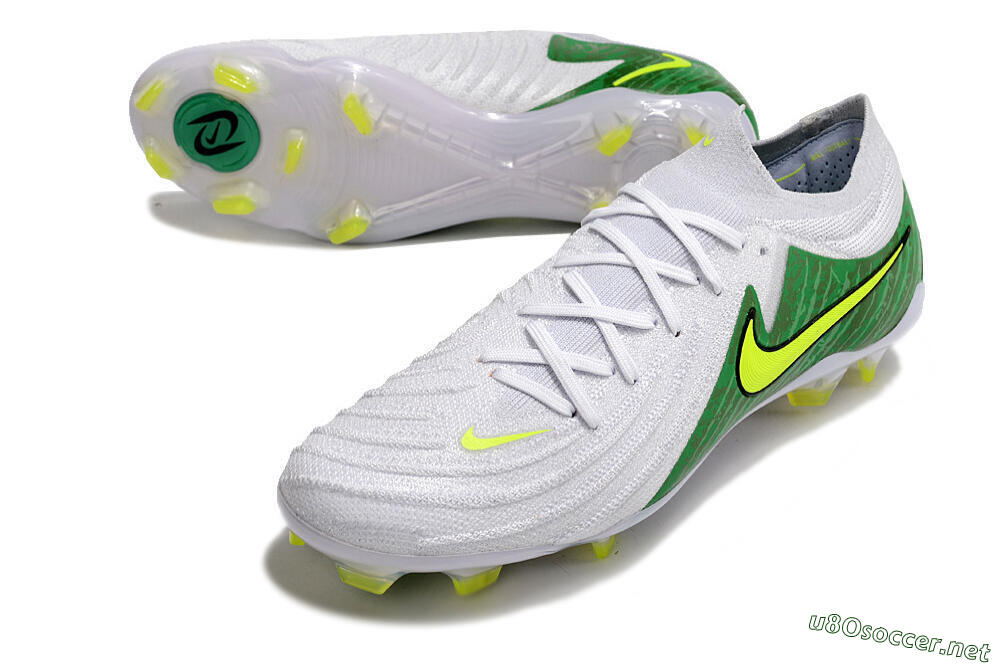 Men's Nike Phantom Luna Elite NU FG Football Boots - White/Green/Yellow 3