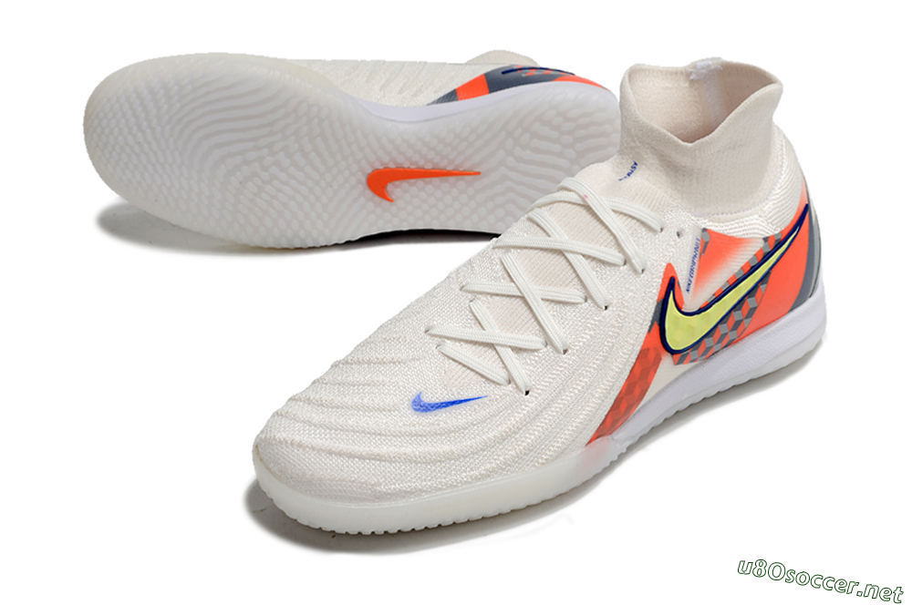 Men's Nike Phantom Luna Elite NU IC Football Shoes - White/Yellow/Blue/Orange 3
