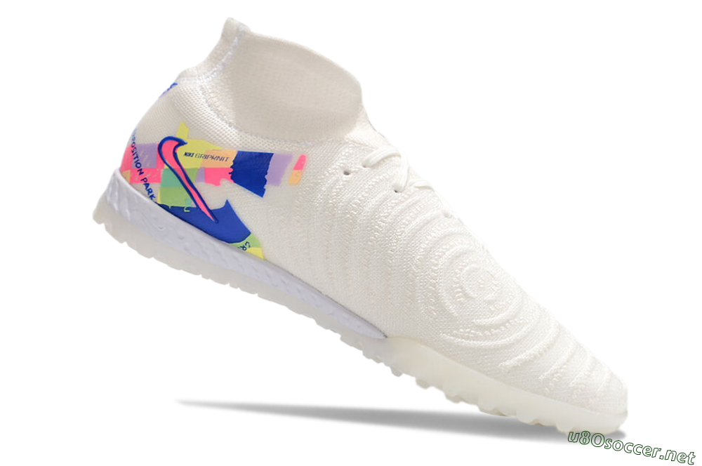 Men's Nike Phantom Luna Elite NU TF Football Shoes - White/Blue/Pink/Yellow 4