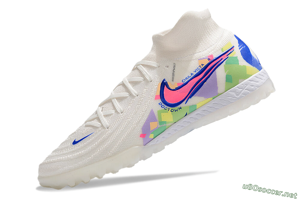 Men's Nike Phantom Luna Elite NU TF Football Shoes - White/Blue/Pink/Yellow 5
