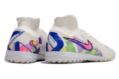 Men's Nike Phantom Luna Elite NU TF Football Shoes - White/Blue/Pink/Yellow