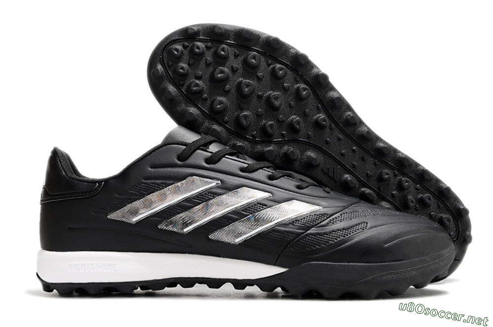 Men's Adidas Copa Pure.3 TF Football Shoes - Black/Sliver/White 2