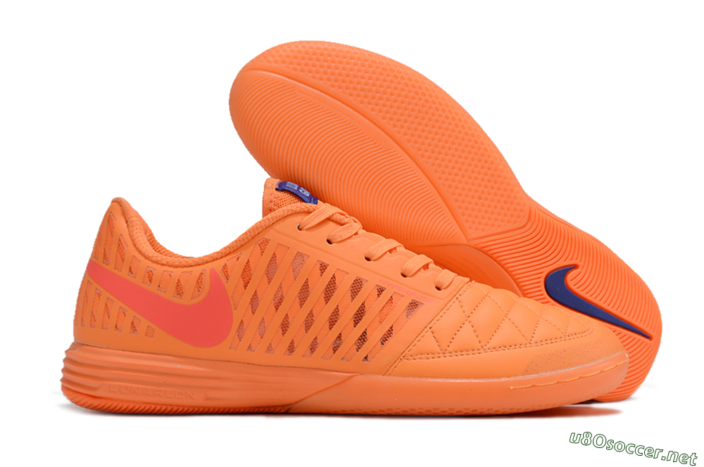 Men's Nike Lunar Gato 2 IC Football Shoes - Orange/Black/Red 2