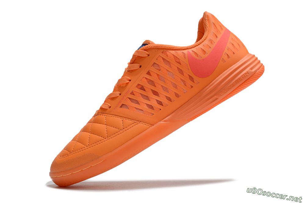 Men's Nike Lunar Gato 2 IC Football Shoes - Orange/Black/Red 5