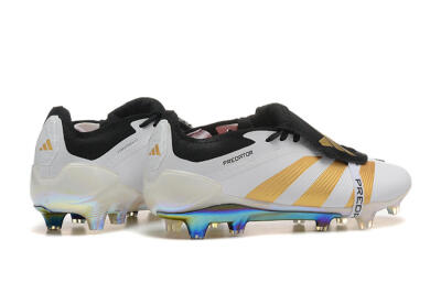 Men's Adidas Predator Elite Foldover Tongue FG Football Boots - White/Black/Gold