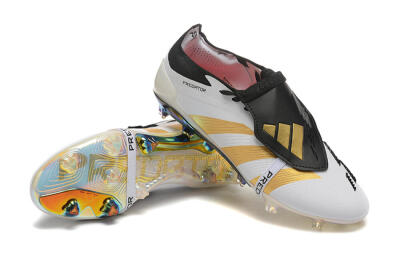 Men's Adidas Predator Elite Foldover Tongue FG Football Boots - White/Black/Gold