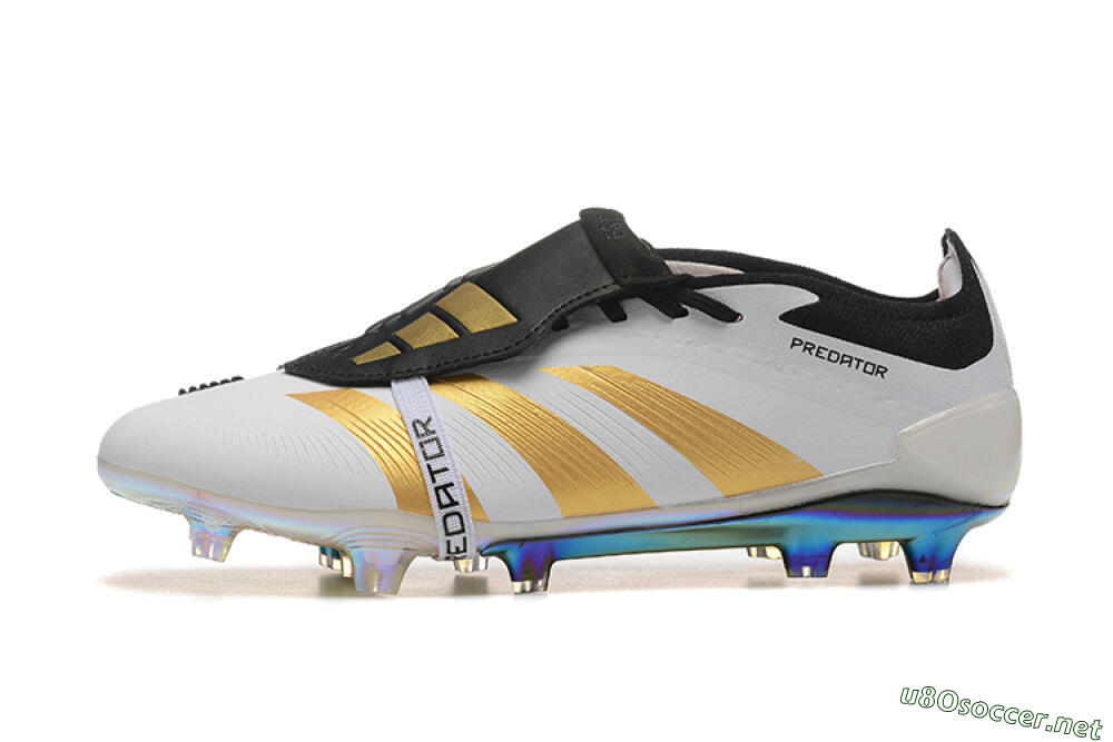 Men's Adidas Predator Elite Foldover Tongue FG Football Boots - White/Black/Gold 0