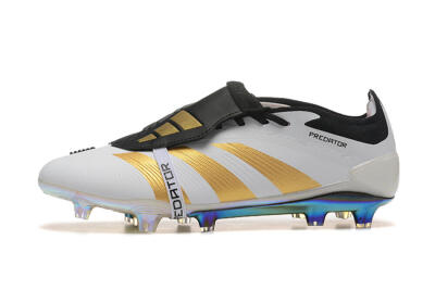 Men's Adidas Predator Elite Foldover Tongue FG Football Boots - White/Black/Gold