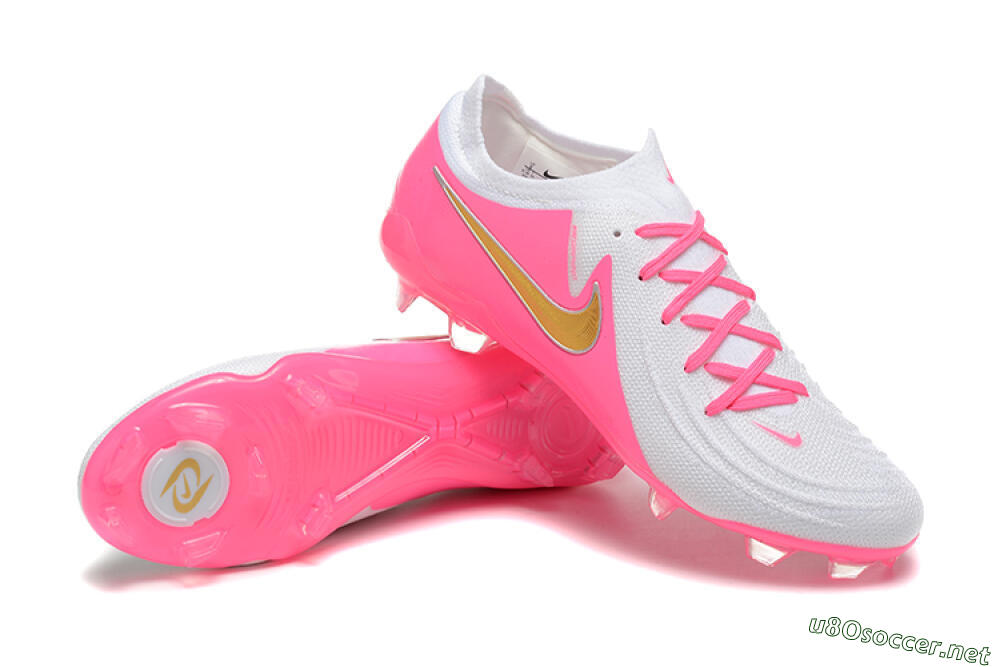 Men's Nike Phantom Luna Elite NU FG Football Boots - White/Pink/Gold 4