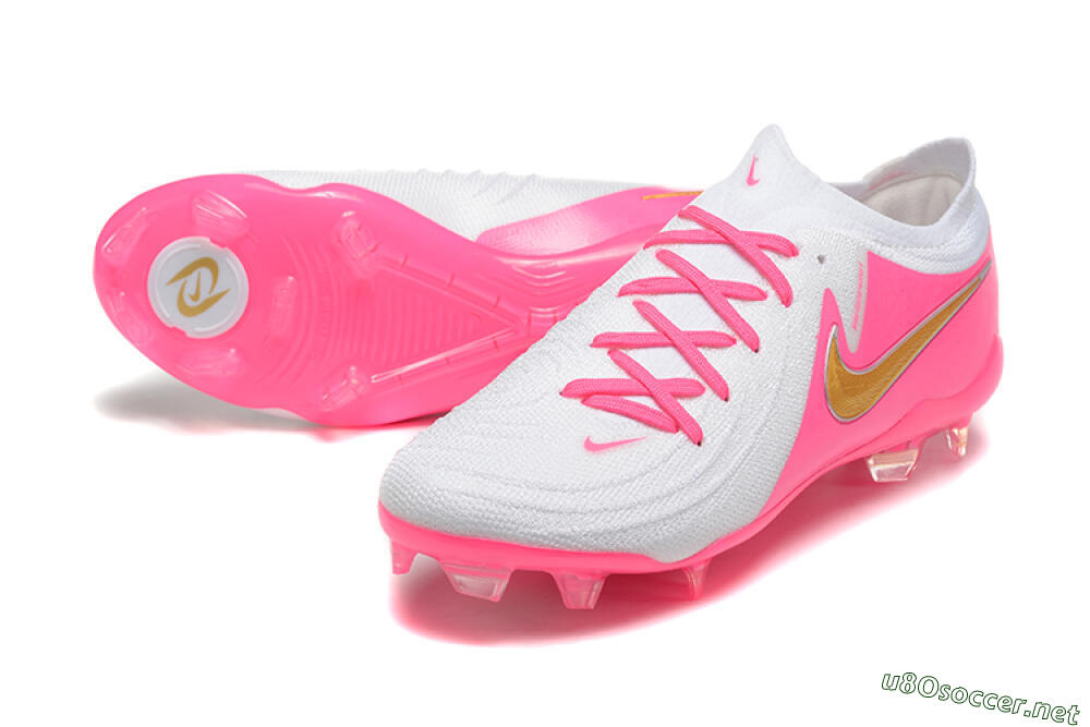 Men's Nike Phantom Luna Elite NU FG Football Boots - White/Pink/Gold 3